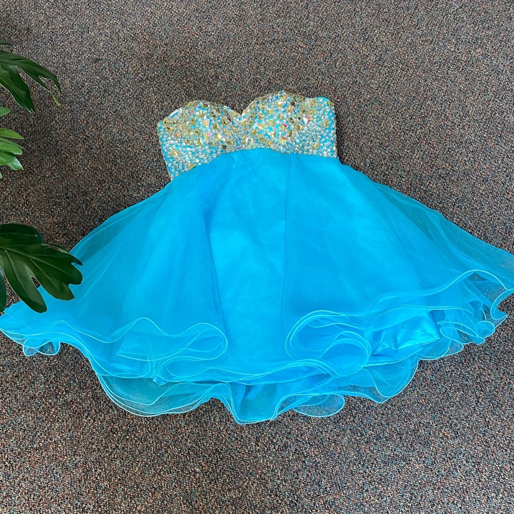Blue short Prom dress